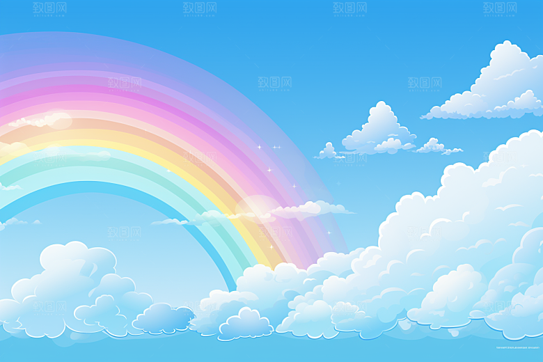 卡通彩虹童趣幻想素材