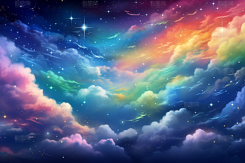 卡通彩虹可爱幻想素材