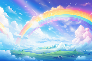 卡通彩虹温馨高清素材
