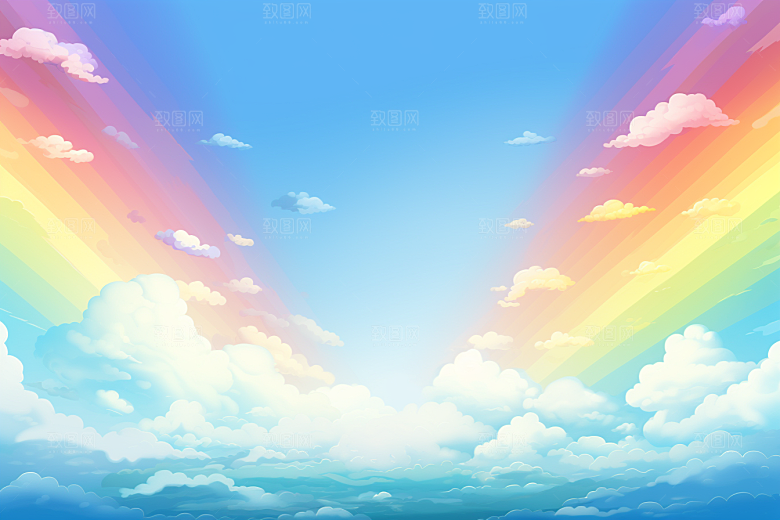 卡通彩虹幻想甜美素材
