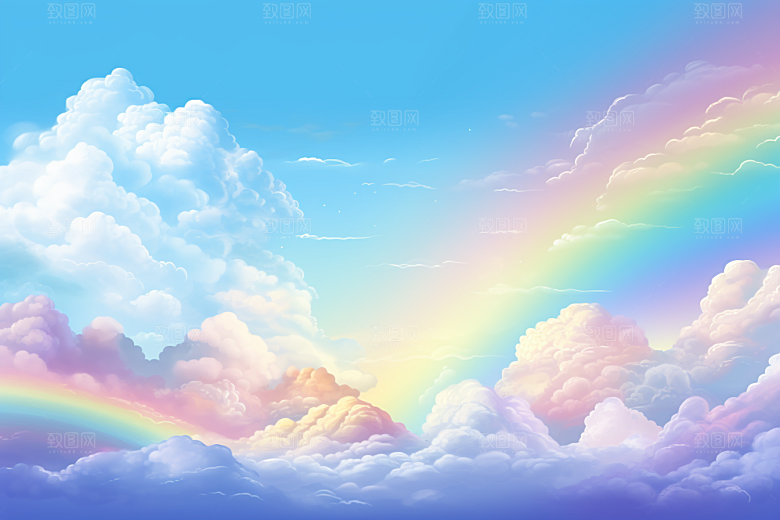 卡通彩虹幻想甜美素材