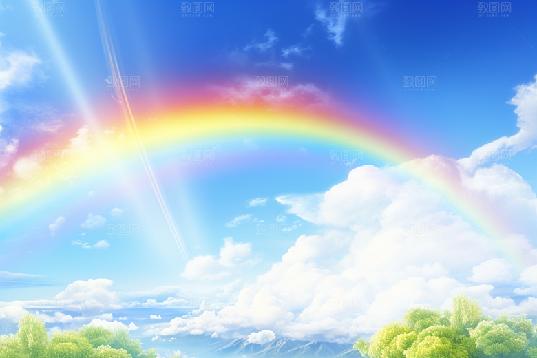 卡通彩虹童趣幻想素材