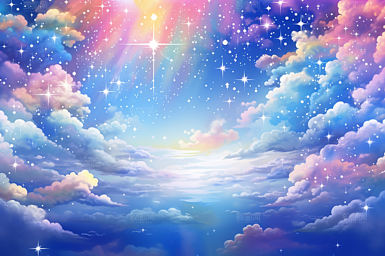 卡通彩虹可爱温馨素材