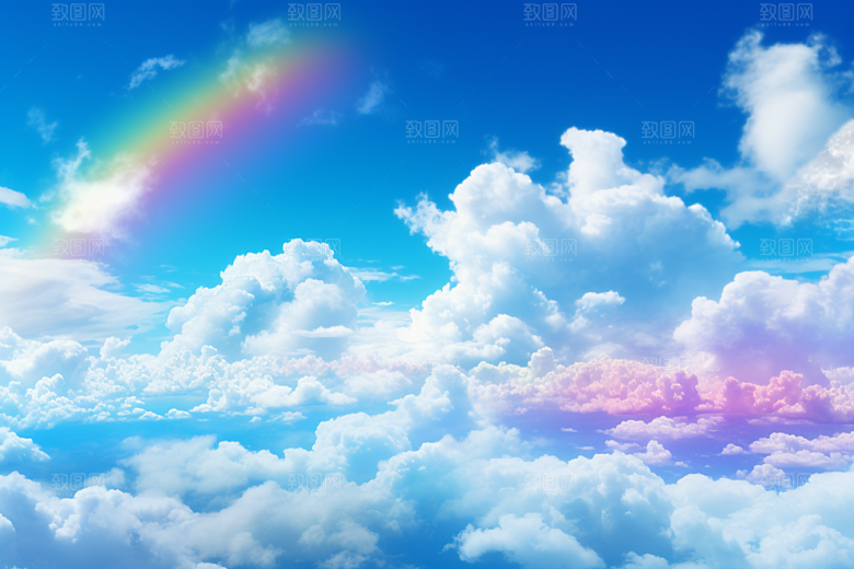 卡通彩虹甜美童趣素材