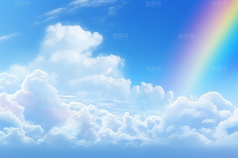 卡通彩虹甜美温馨素材