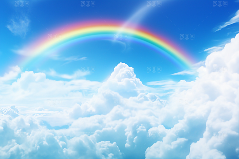 卡通彩虹温馨幻想素材