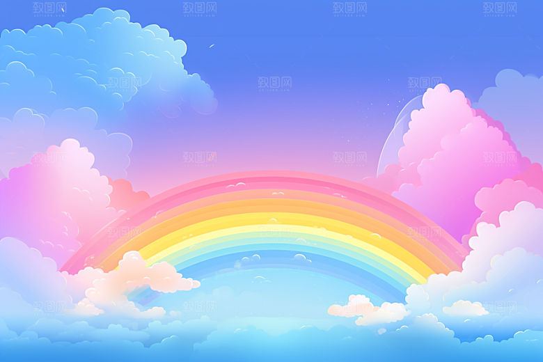 卡通彩虹童趣甜美素材