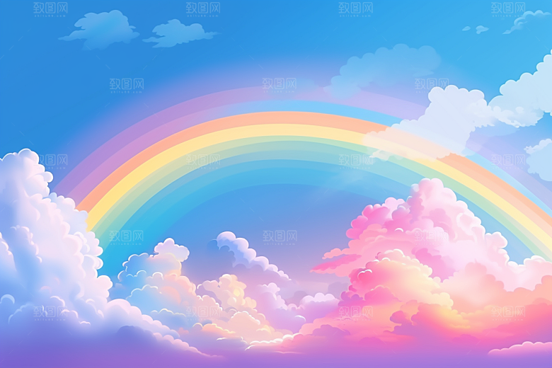 卡通彩虹高清甜美素材