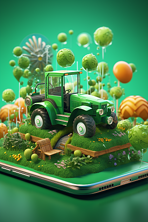 卡通科技农业3DC4D模型