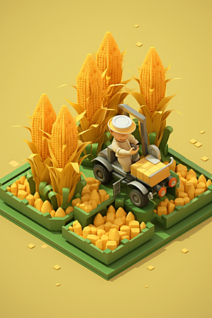 卡通科技农业设备科研模型