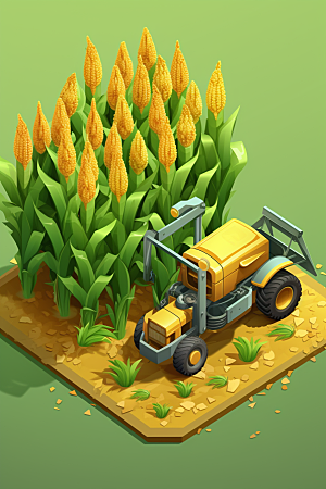 卡通科技农业趣味机械模型