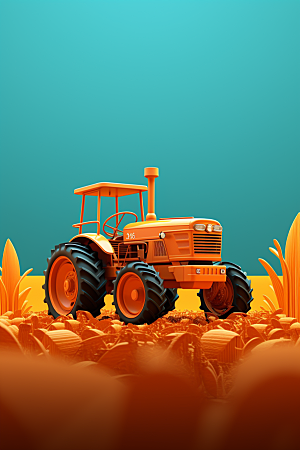 卡通科技农业科研机械模型