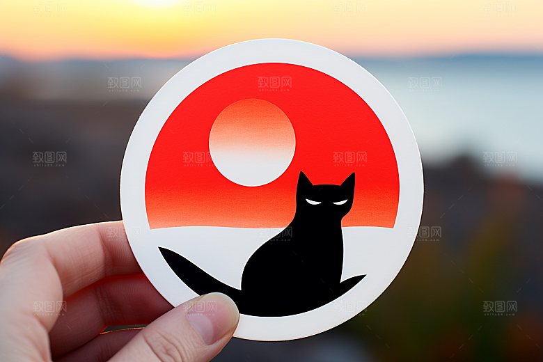 卡通猫咪高清插画贴纸