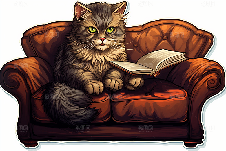 卡通猫咪插画可爱贴纸