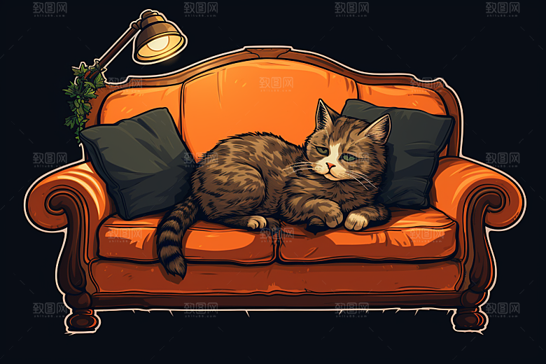 卡通猫咪高清小猫贴纸