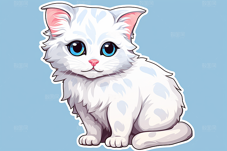 卡通猫咪宠物高清贴纸