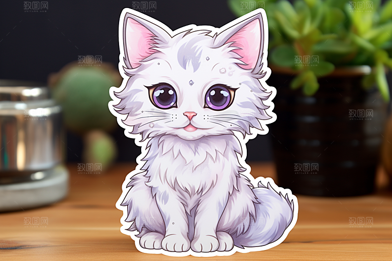 卡通猫咪可爱手绘贴纸