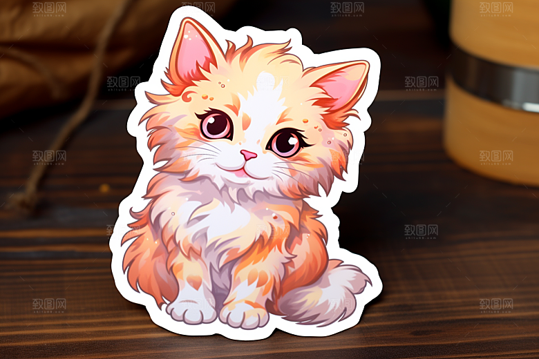卡通猫咪宠物插画贴纸