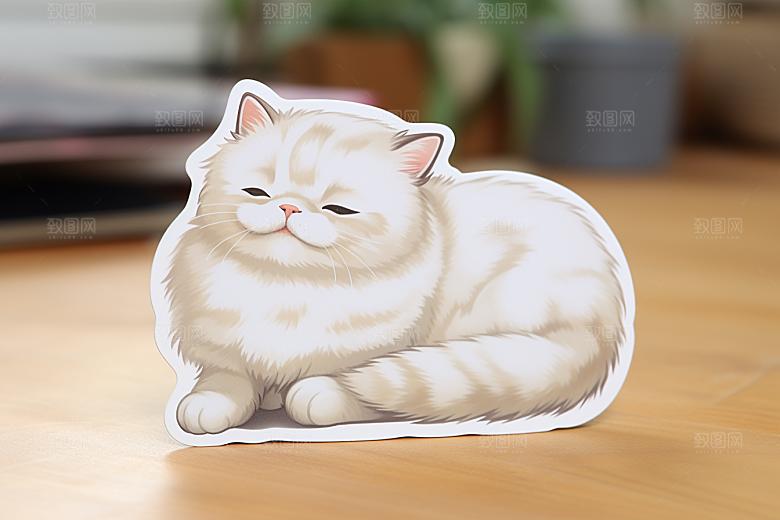 卡通猫咪可爱插画贴纸