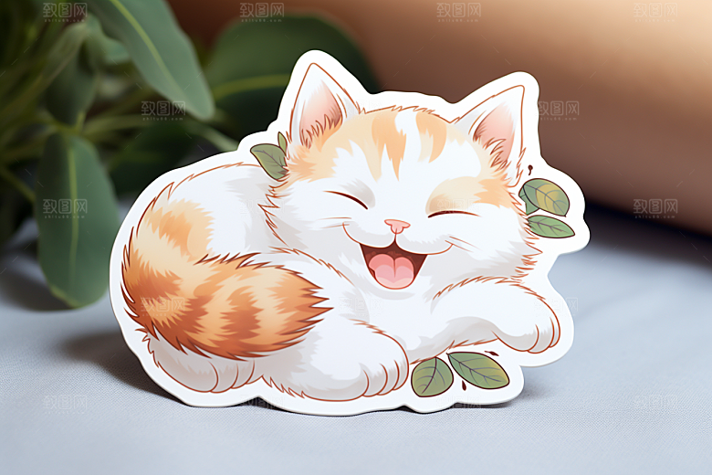 卡通猫咪可爱手绘贴纸