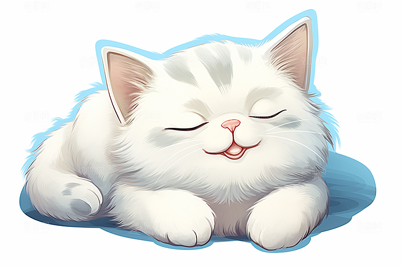 卡通猫咪手绘宠物贴纸