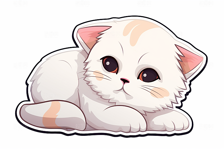 卡通猫咪高清插画贴纸