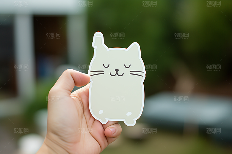 卡通猫咪手绘宠物贴纸