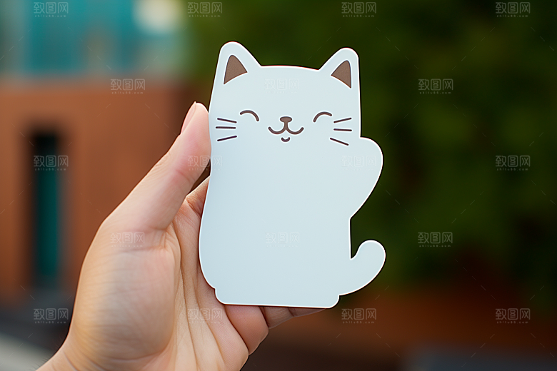 卡通猫咪手绘插画贴纸