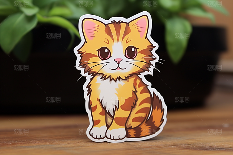 卡通猫咪小猫高清贴纸