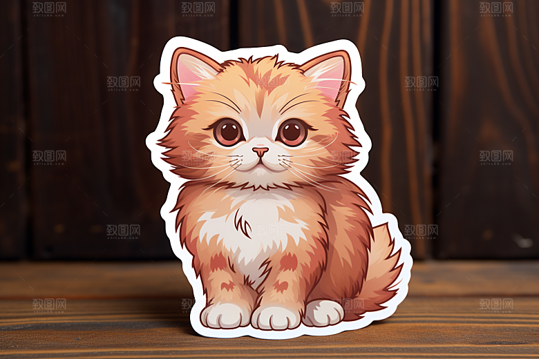 卡通猫咪可爱插画贴纸