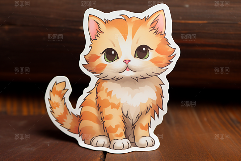 卡通猫咪小猫宠物贴纸