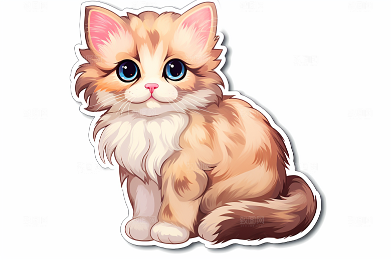 卡通猫咪小猫插画贴纸