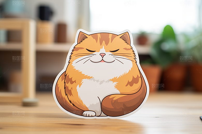 卡通猫咪插画小猫贴纸