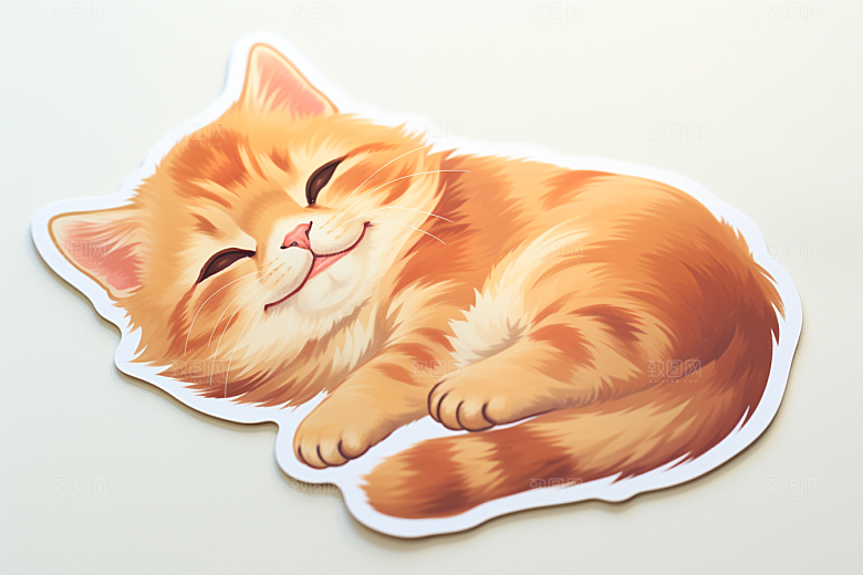 卡通猫咪小猫插画贴纸