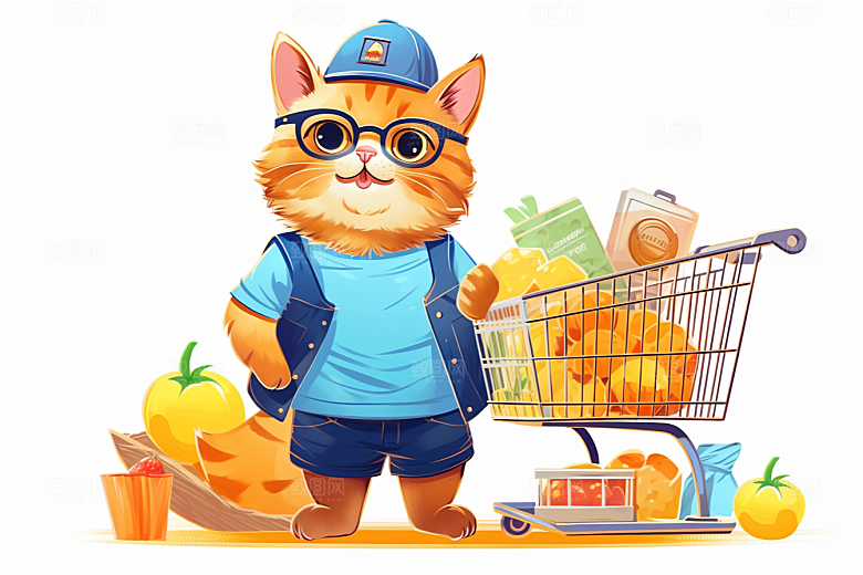 卡通猫咪手绘小猫贴纸