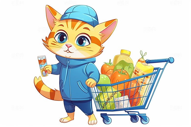 卡通猫咪高清小猫贴纸