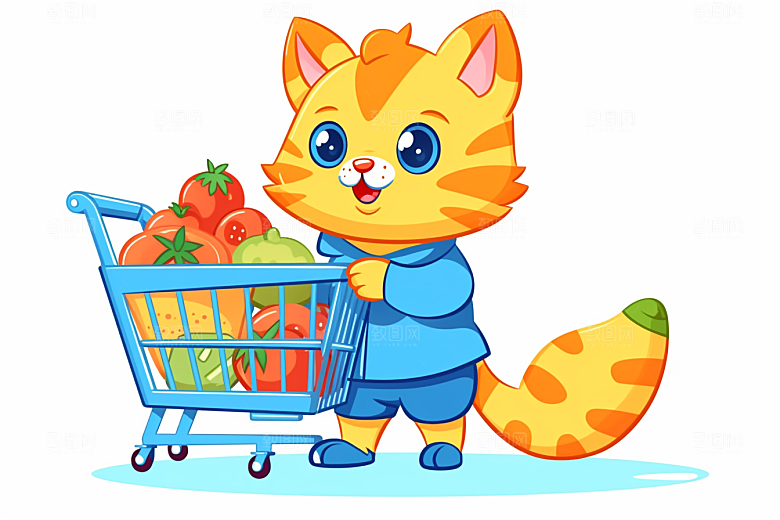 卡通猫咪手绘可爱贴纸