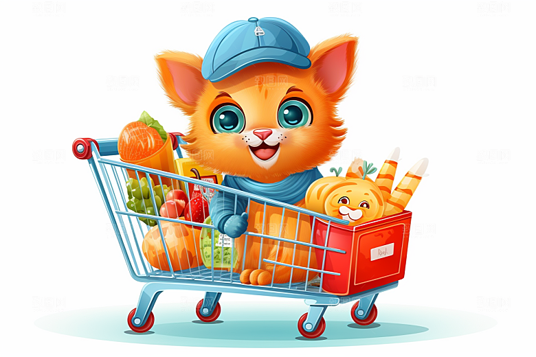 卡通猫咪宠物插画贴纸