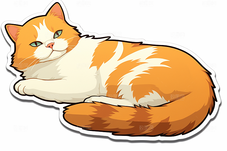 卡通猫咪宠物高清贴纸