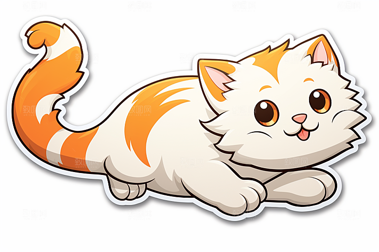 卡通猫咪宠物小猫贴纸