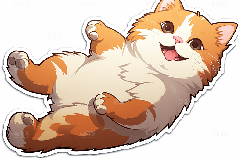 卡通猫咪插画可爱贴纸