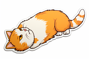 卡通猫咪宠物插画贴纸