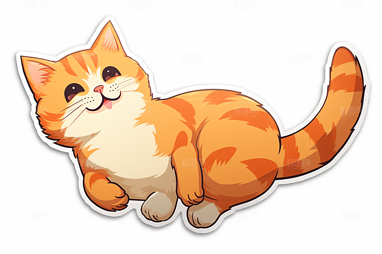 卡通猫咪手绘小猫贴纸