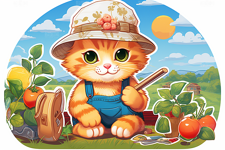 卡通猫咪高清小猫贴纸