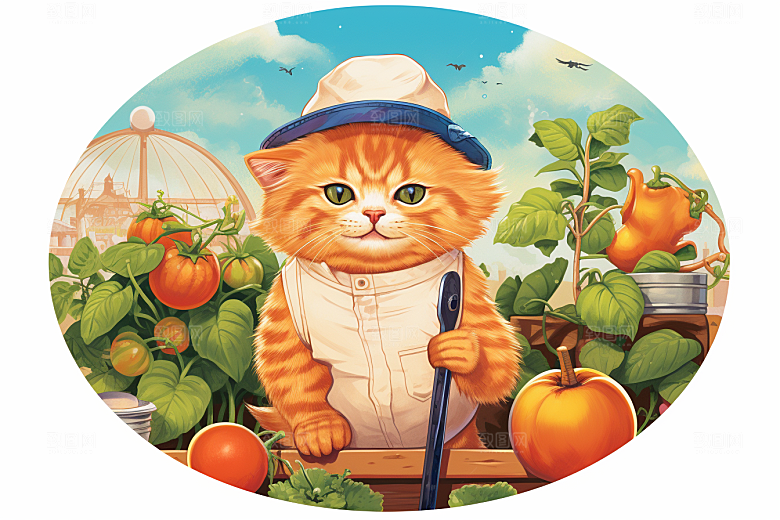 卡通猫咪手绘可爱贴纸