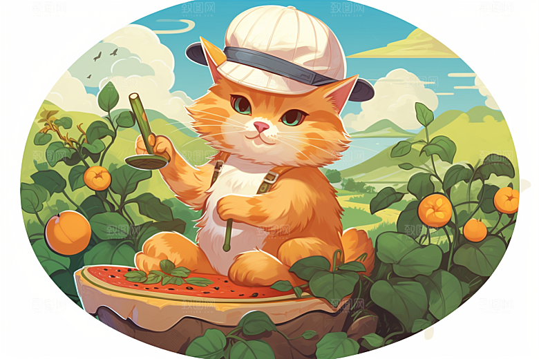卡通猫咪插画可爱贴纸
