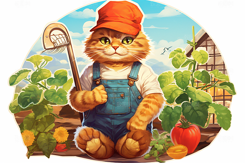 卡通猫咪插画可爱贴纸