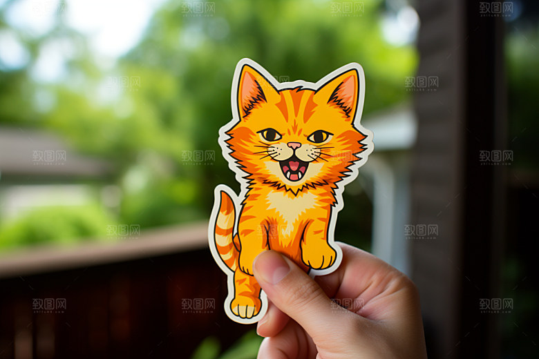卡通猫咪可爱插画贴纸