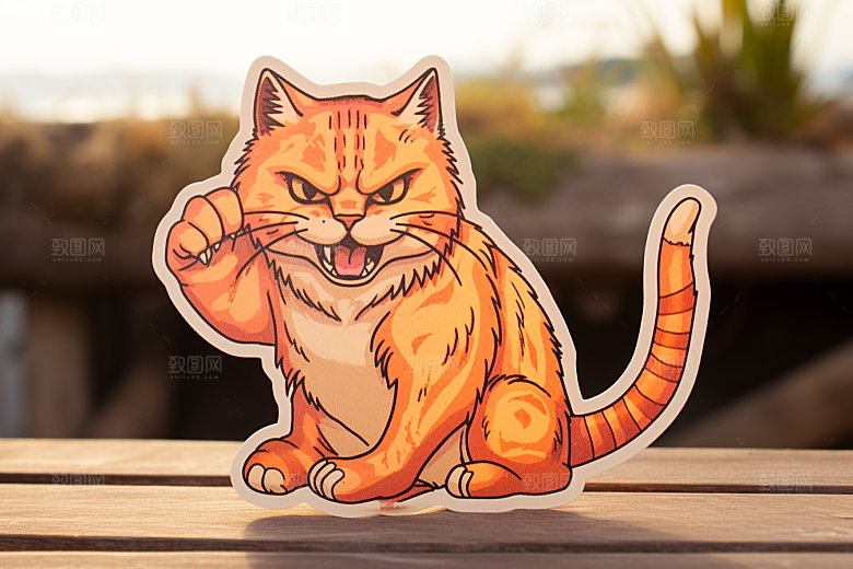 卡通猫咪可爱插画贴纸