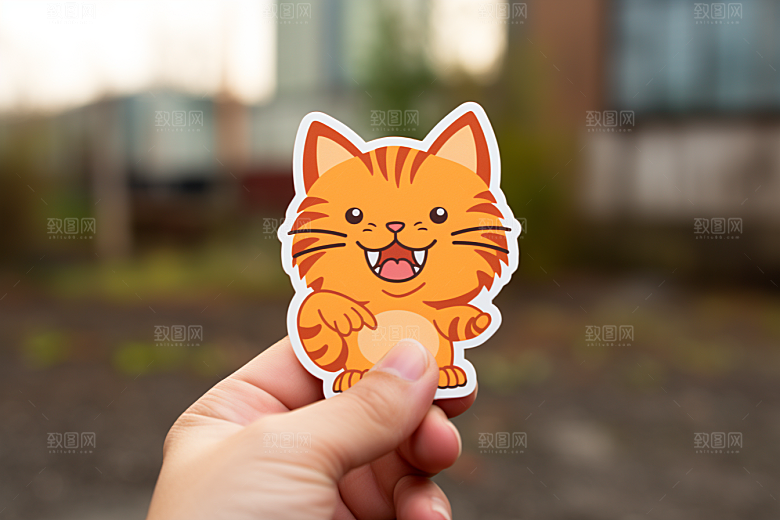 卡通猫咪手绘可爱贴纸